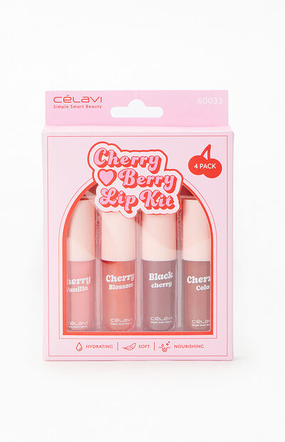 Celavi 4 Pack Cherry Berry Lip Oil Set