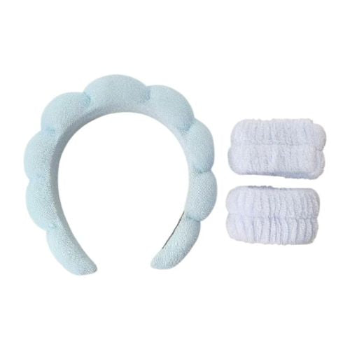 LEMON BEAUTY - KIT DE CUIDADO FACIAL, DIADEMA Y MUÑEQUERA PARA SKIN CARE, MAQUILLAJE O SPA