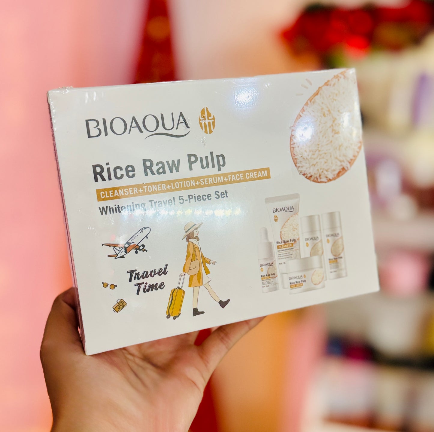 Bioaqua Rice Raw Pulp Travel Set - 5Pc