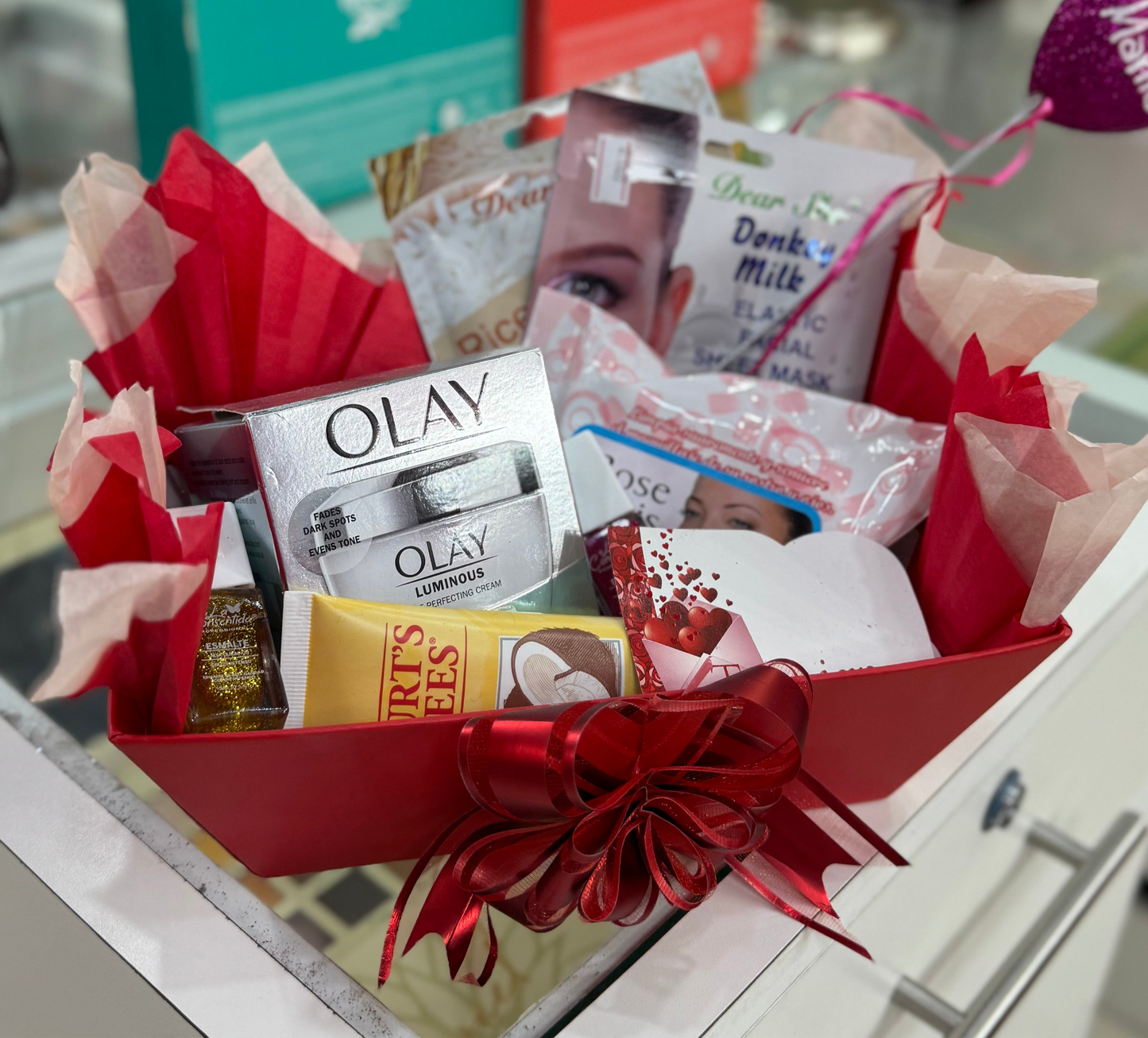 Arreglo con Productos de Cuidado de piel