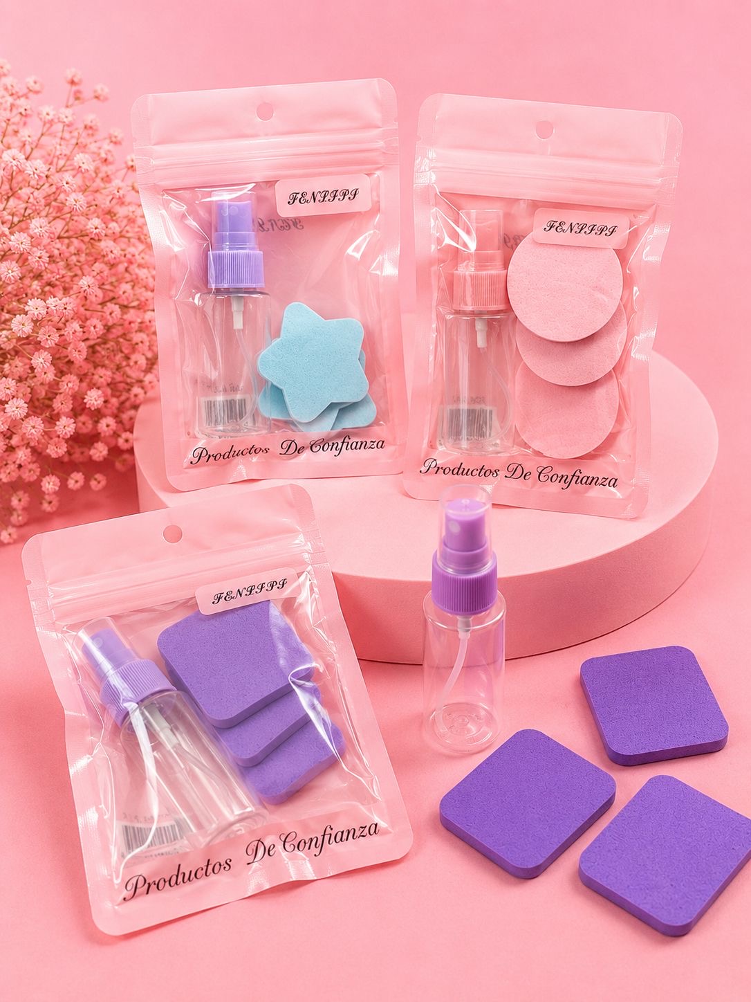 Kit para Viaje - Esponjas + Atomizador
