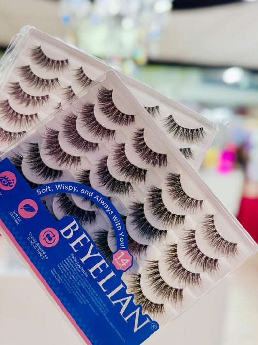 Beyelian 14 pares de pestañas wispy lashes
