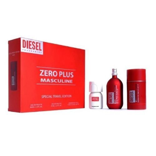 DIESEL ZERO PLUS MASCULINE EDT (M) / 3 PC SP 75 ML; DEO; SP PLUS PLUS 30 ML