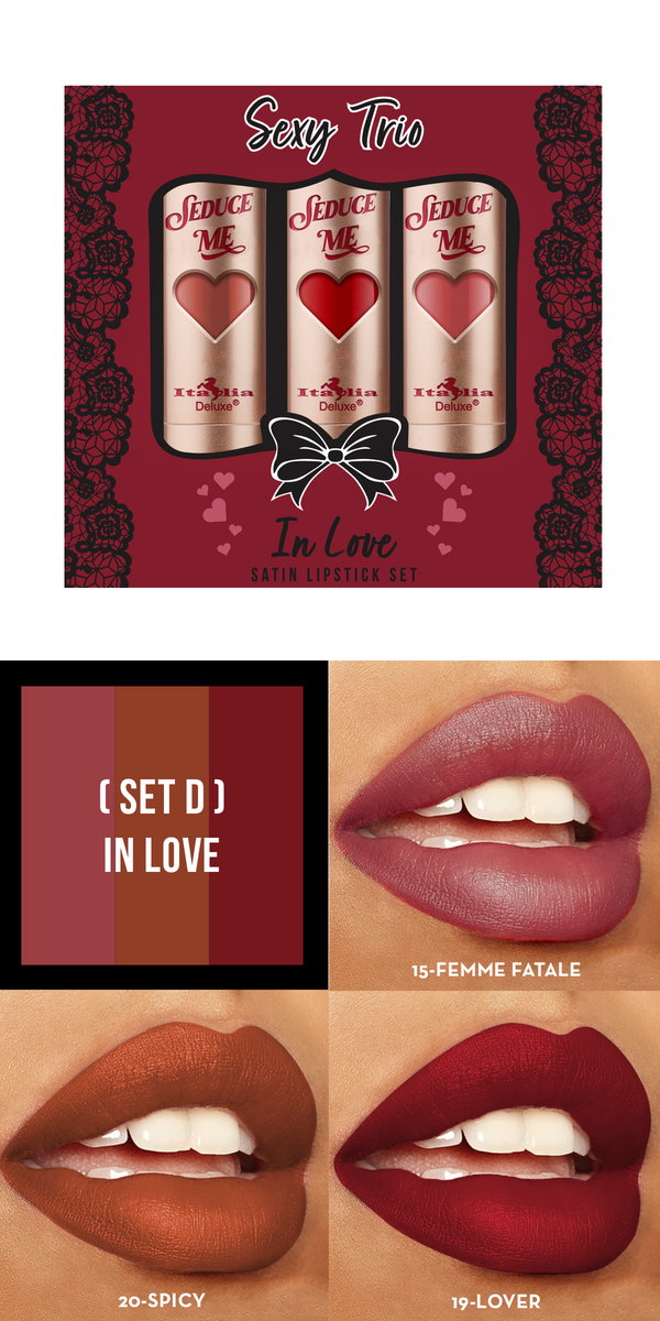 Sexy Trio Satin Lipstick Sets Italia Delux