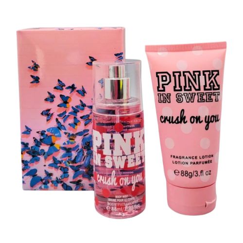 SET PINK IN SWEET CRUSH ON YOU SPLASH 88ML, BODY LOTION 88G (M)