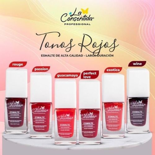 La Consentida - Esmaltes Tonos Rojos