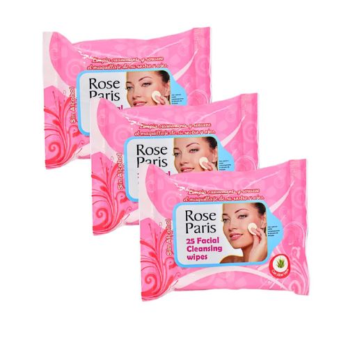 Rose wipes 25 facial cleansing wipes