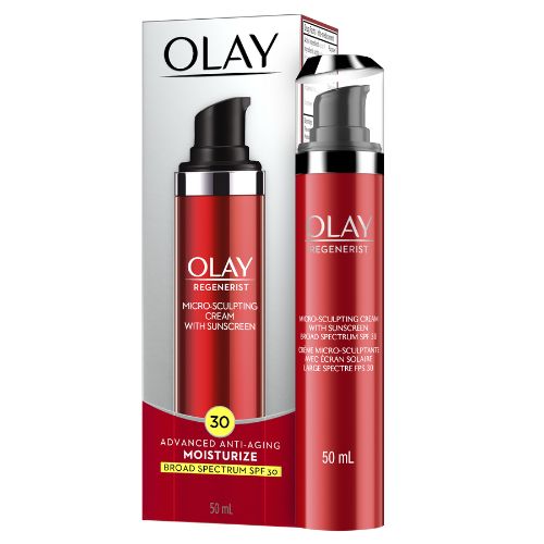 Olay Regenerist Crema Microescultora con protector solar de amplio espectro SPF 30